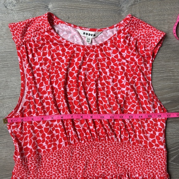 Boden Thea Sleeveless Midi Dress Poppy Red, Botanic Sprig - Picture 11 of 13